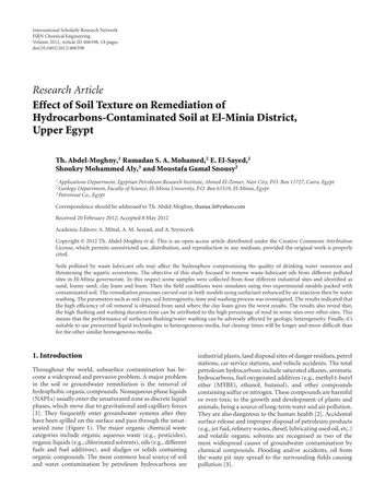 Más sobre Efecto de la Textura del Suelo en la Remediación de Suelos Contaminados con Hidrocarburos en el Distrito de El-Minia, Alto Egipto