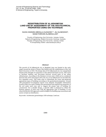 Más sobre Redistribución del Uso del Suelo en Al-adhamiyah mediante la Evaluación de las Propiedades Geotécnicas Usando Gis Te