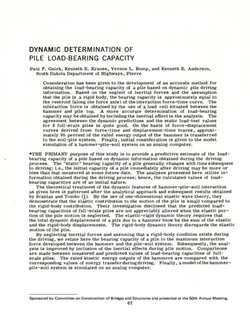 Más sobre Determinación Dinámica de la Capacidad Portante de Pilotes