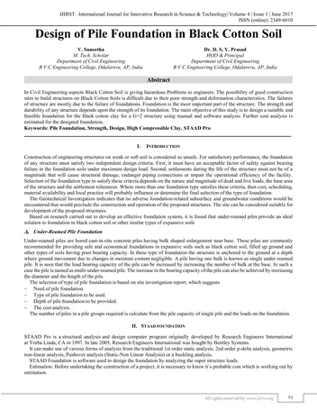 Más sobre Diseño de Cimentaciones de Pilotes en Suelos de Algodón Negro