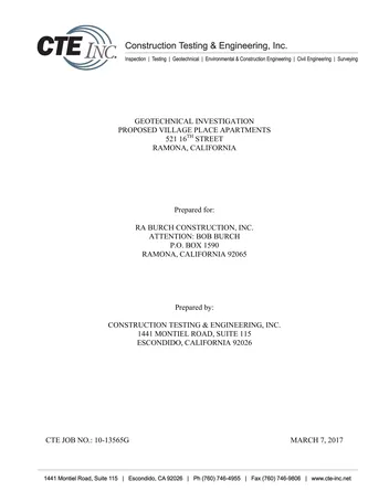 Más sobre Investigación Geotécnica de los Apartamentos Propuestos en Village Place